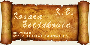 Kosara Beljaković vizit kartica